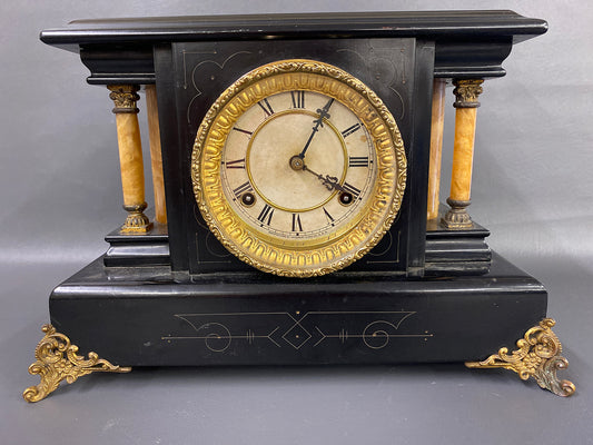 Antique Mantel Clock with Marble Accents - 29_4.jpg